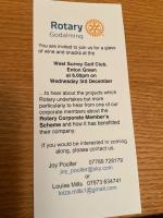 Information on the upcoming Corporate Membership event on 3rd December